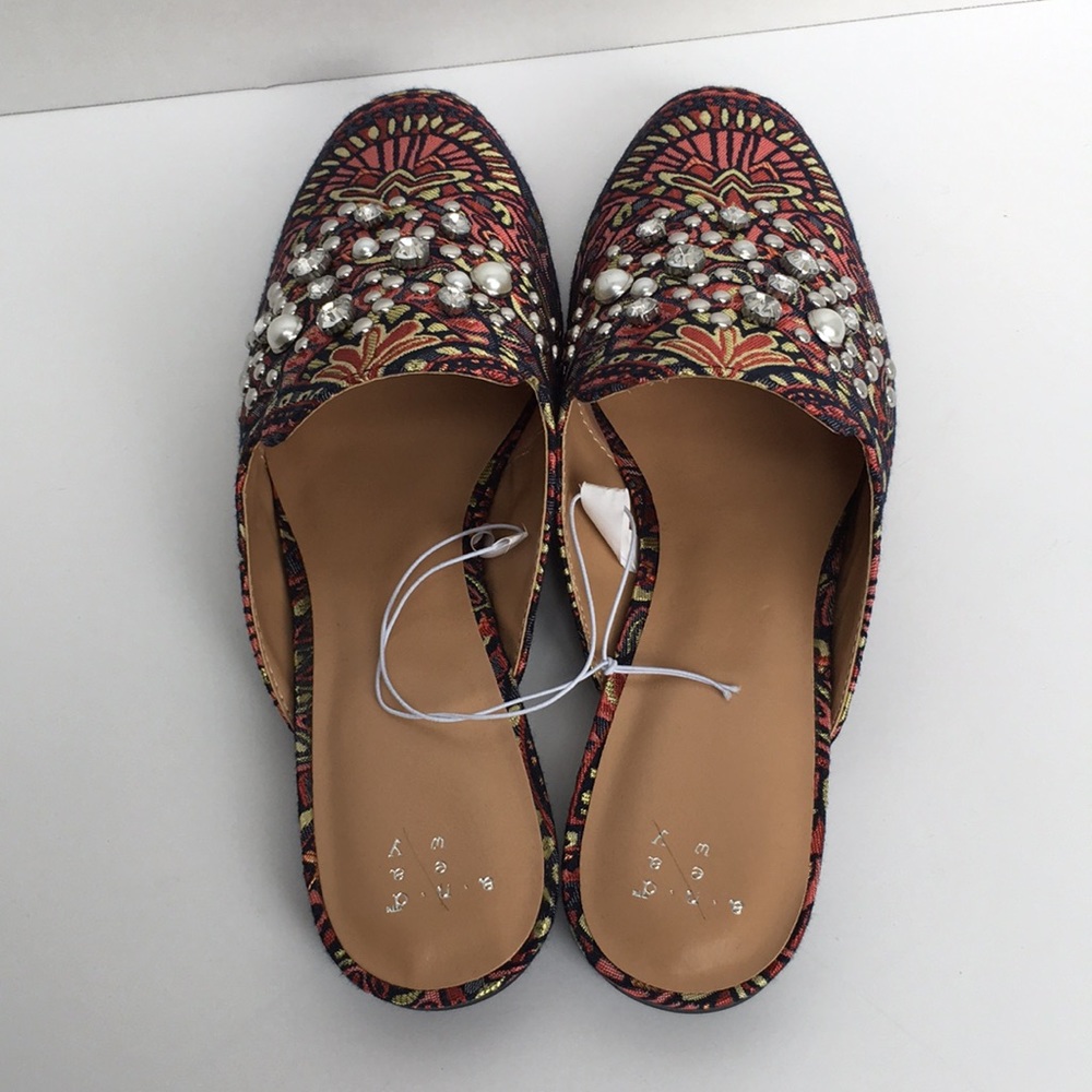 A New Day Armina Jeweled Backless Loafers Mules - Picture 7 of 7